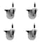 Service Caster 4'' Nylon Swivel 7/8'' Expanding Stem Caster Set with Brake, 4PK SCC-EX20S414-NYS-PLB-78-4 - alternate 1